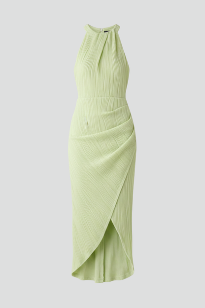 Marnie halterneck maxi dress with side slit 1