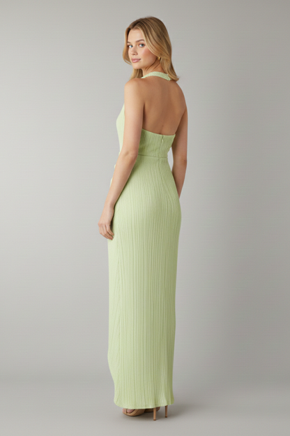 Marnie halterneck maxi dress with side slit 3