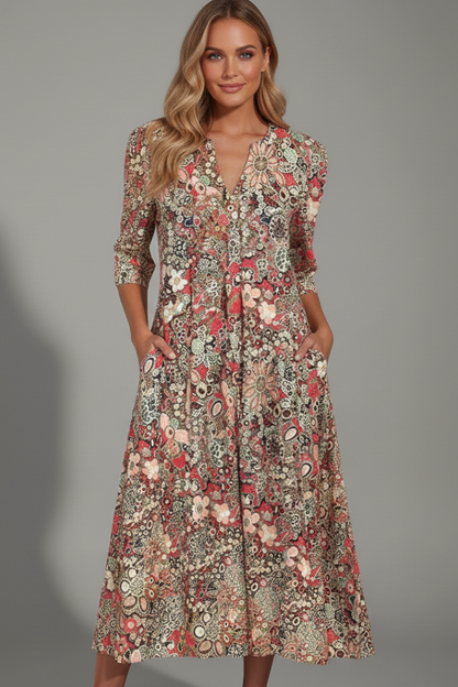 Marlowe printed flared maxi dress 6