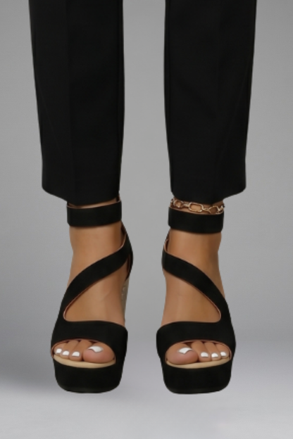 Ava woven wedge sandal with back zip 3