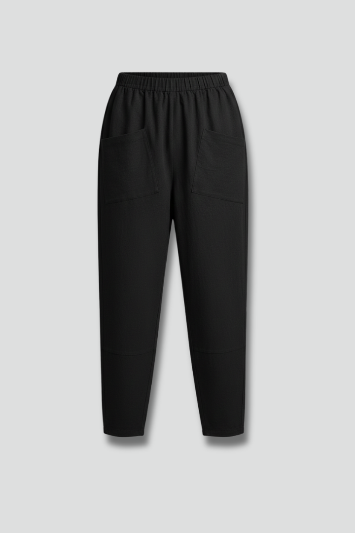 Hazel tapered elastic waist trousers 1