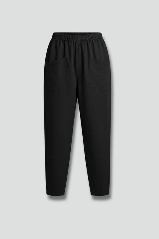 Hazel tapered elastic waist trousers 1