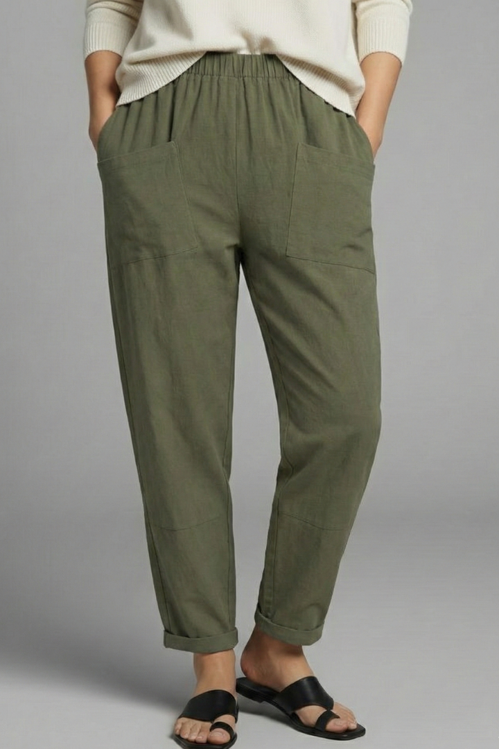 Hazel tapered elastic waist trousers 7