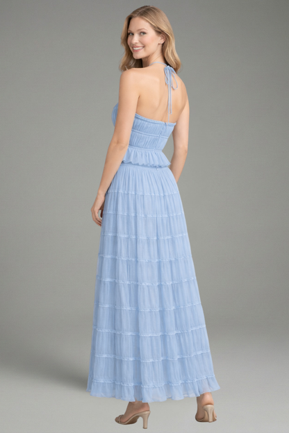 Lottie pleated halter top and maxi skirt set 9