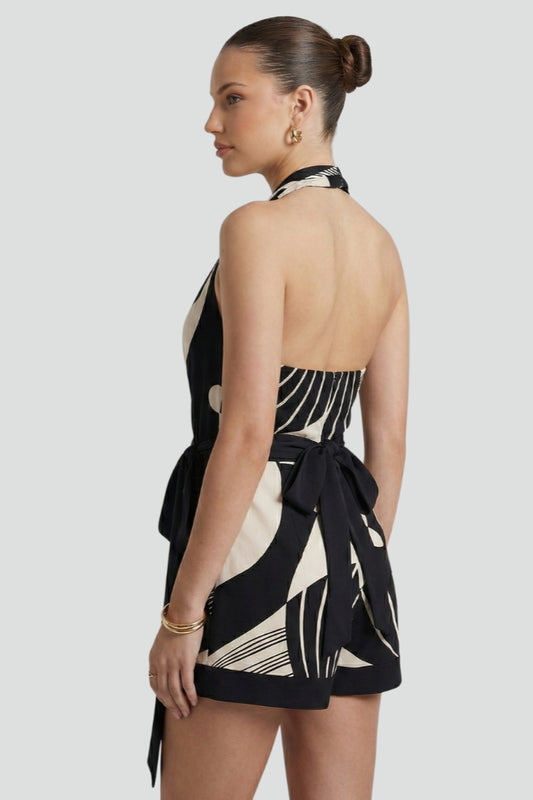 Ada halter wrap mini dress with tie waist 5