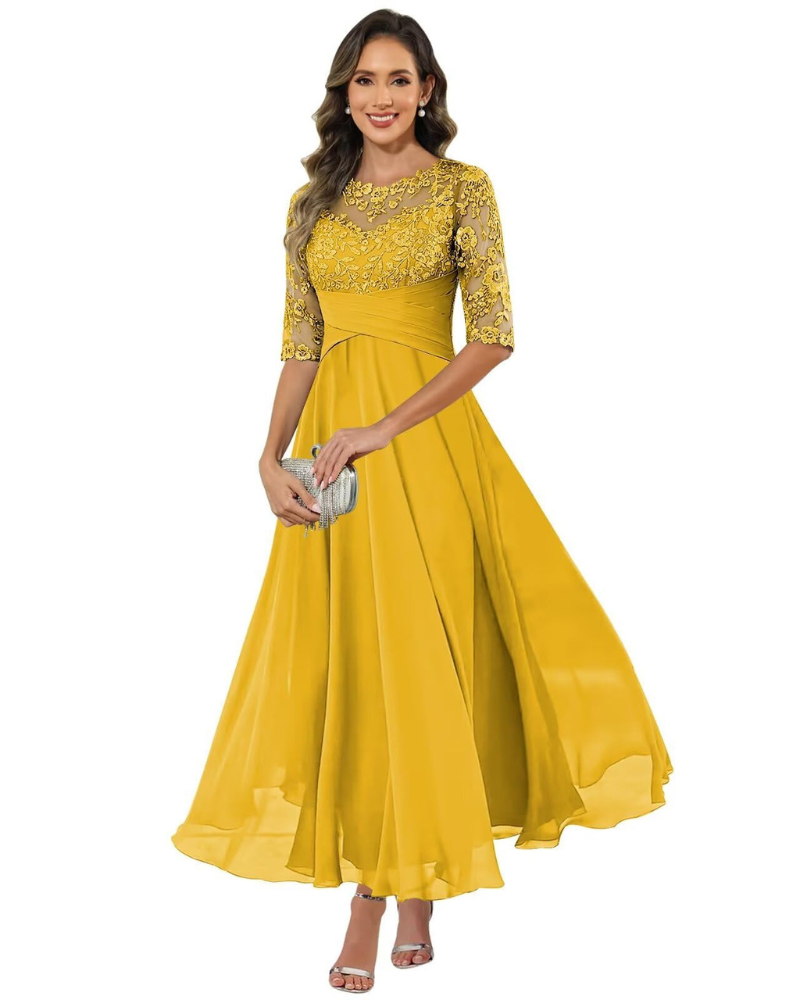 Helena lace chiffon evening dress 12