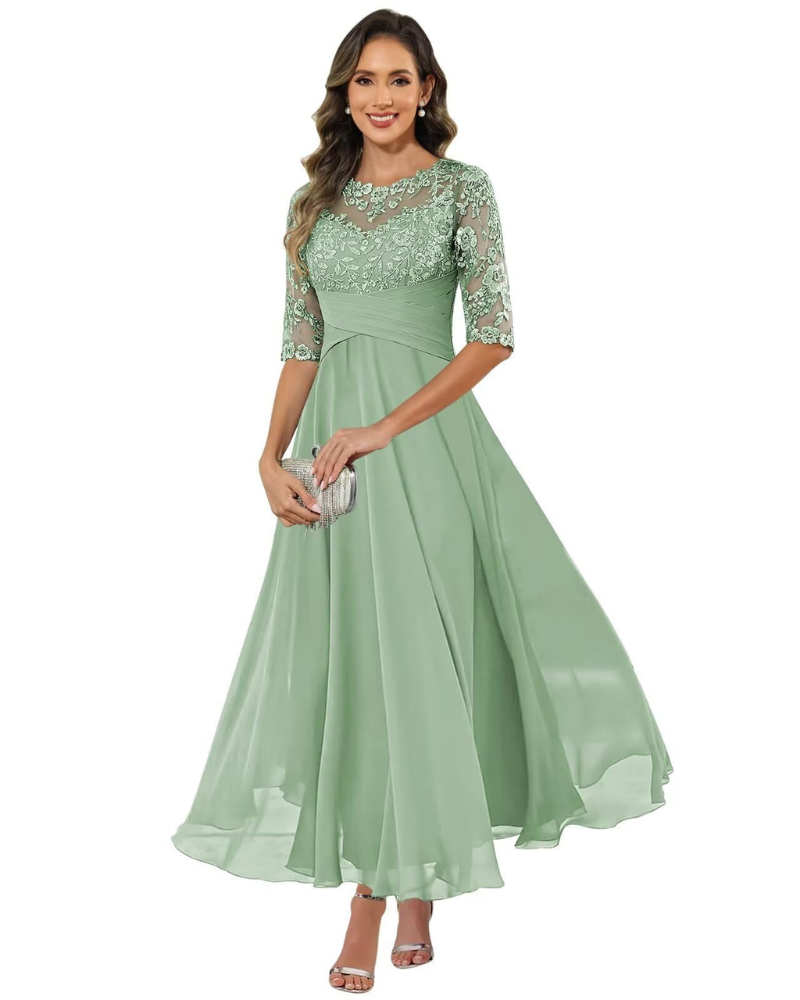 Helena lace chiffon evening dress 10