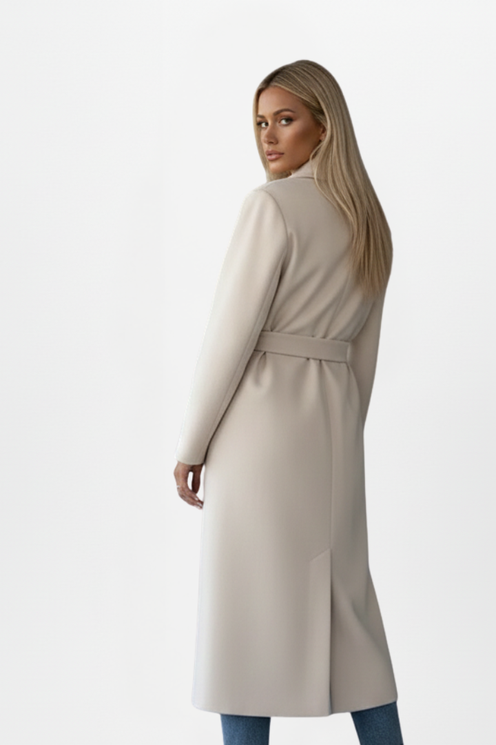 Honor long belted double-breasted trench coat 8