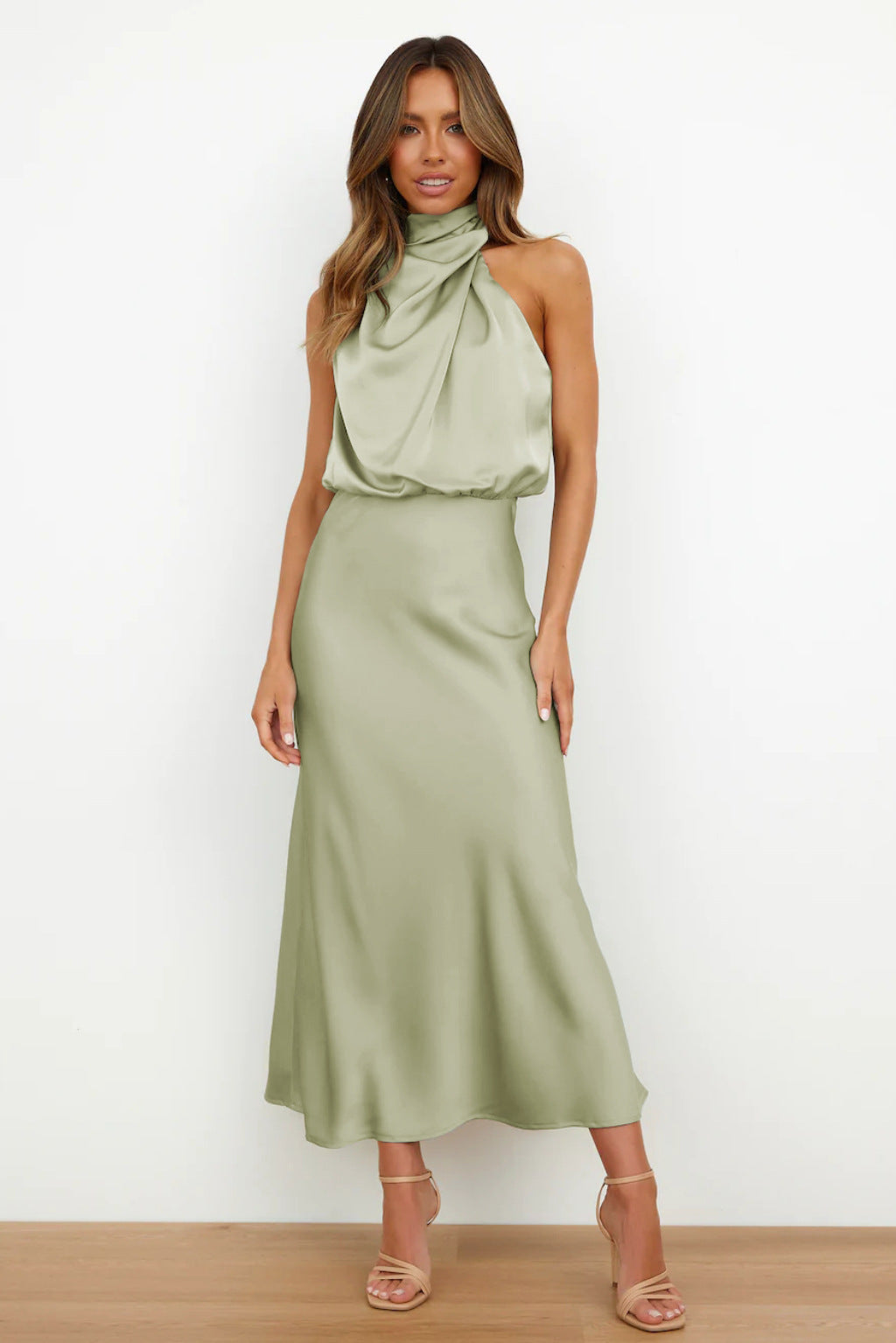 Georgia halterneck maxi cocktail dress 6