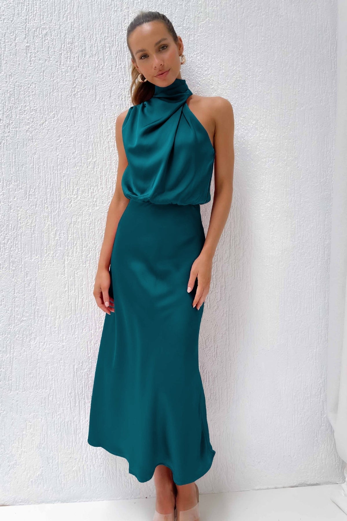 Georgia halterneck maxi cocktail dress 7