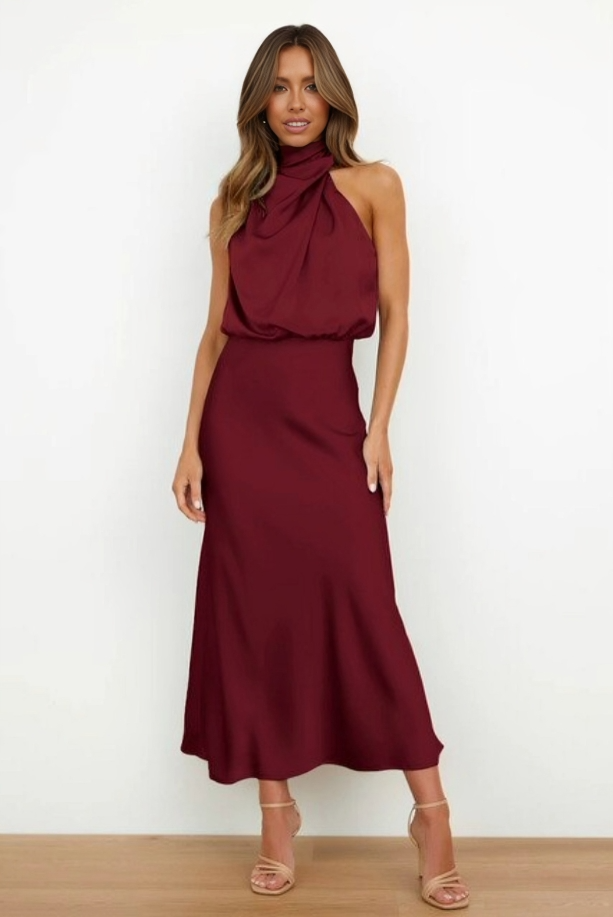 Georgia halterneck maxi cocktail dress 3