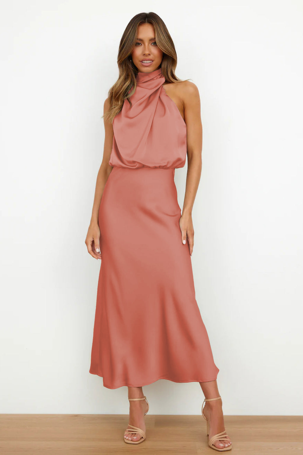 Georgia halterneck maxi cocktail dress 8
