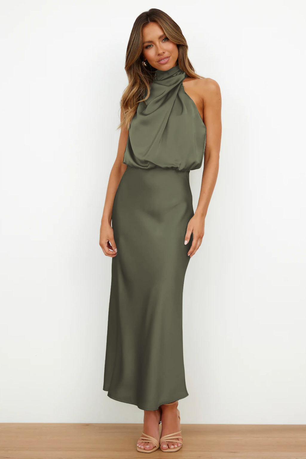 Georgia halterneck maxi cocktail dress 5