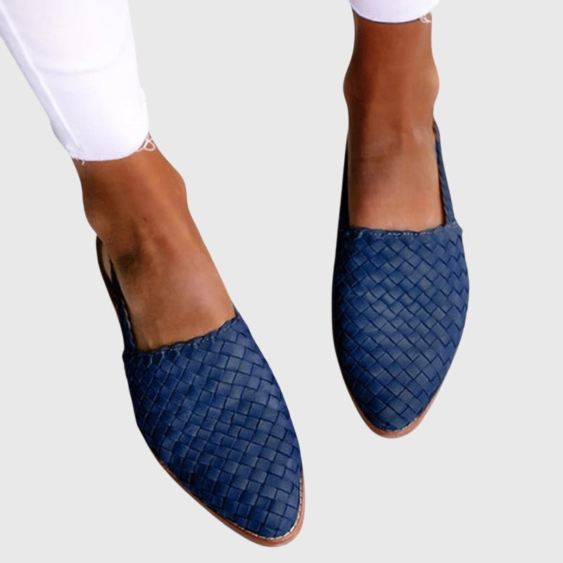 Ella woven slingback flat - Blue