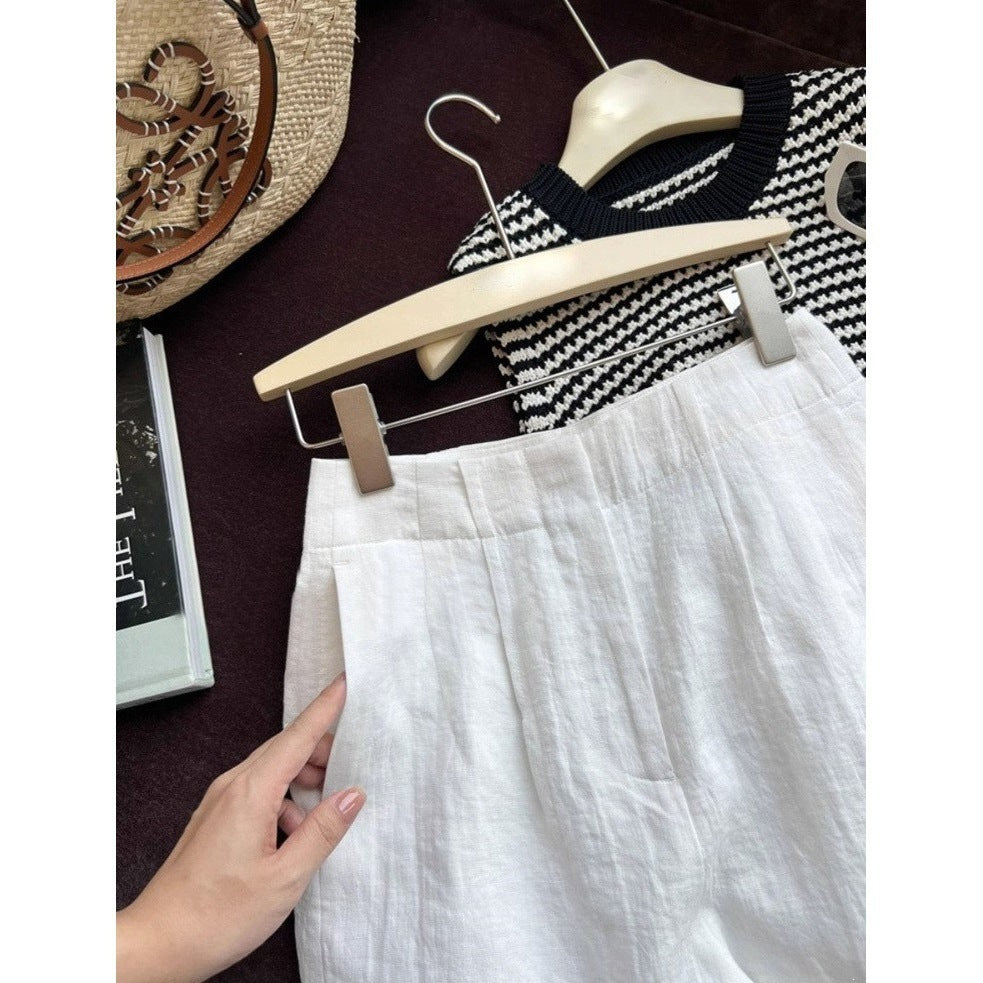 Lucia high waist linen shorts 5