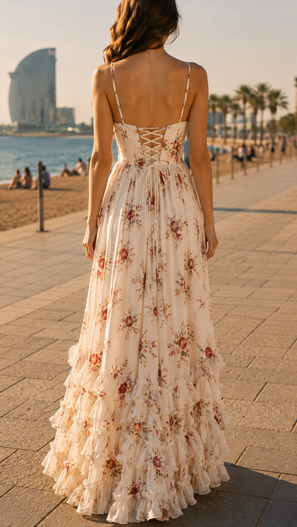 Perrie floral corset maxi dress 3