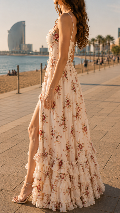 Perrie floral corset maxi dress 4