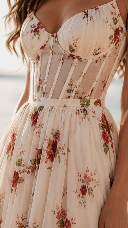 Perrie floral corset maxi dress 5