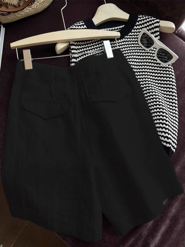 Lucia high waist linen shorts 2