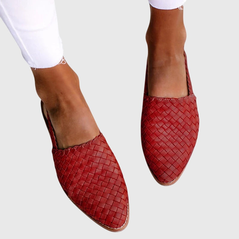 Ella woven slingback flat - Red