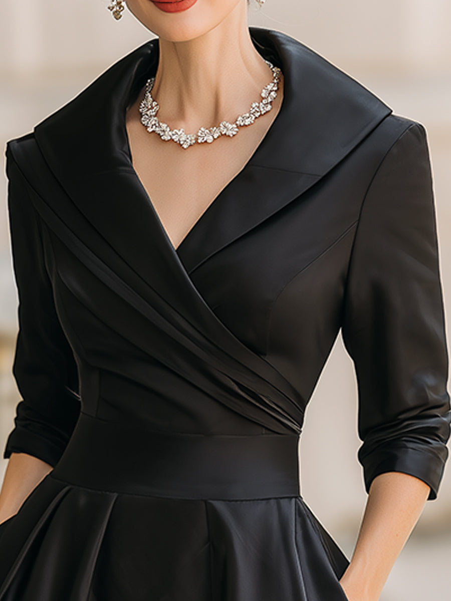 Clara draped collar satin midi dress 4