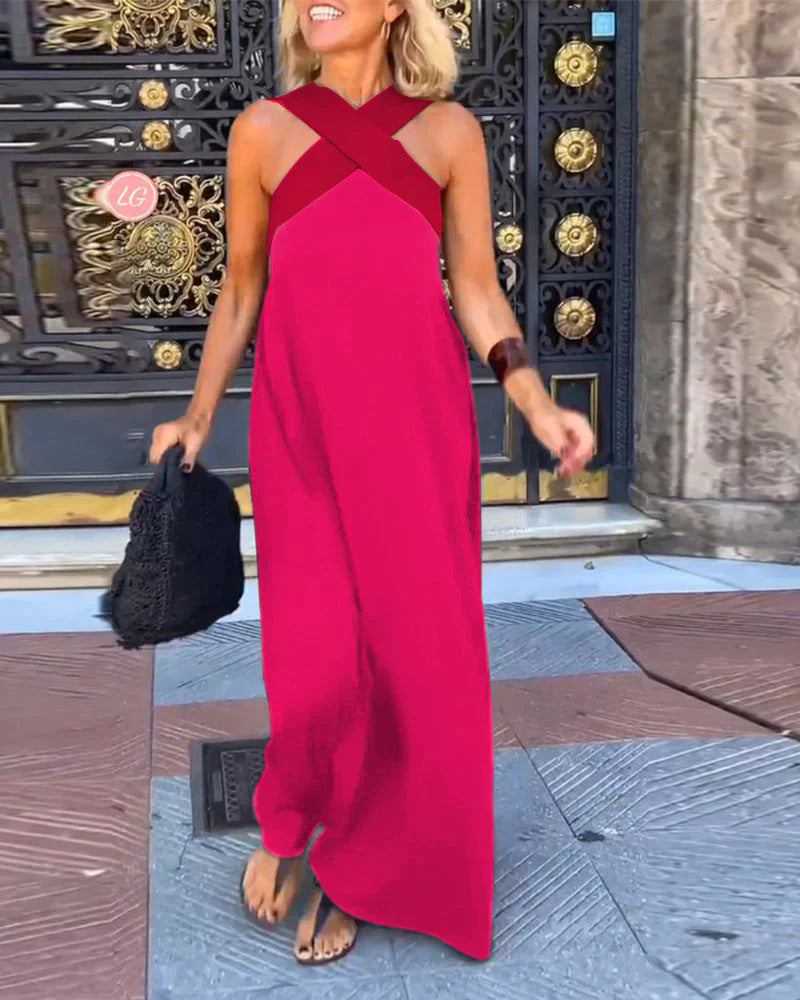 Harriet crossed front maxi dress 8