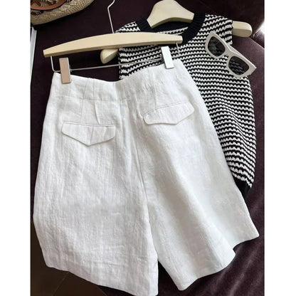 Lucia high waist linen shorts 7