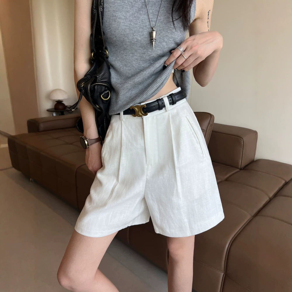 Quinn linen blend wide leg shorts 2