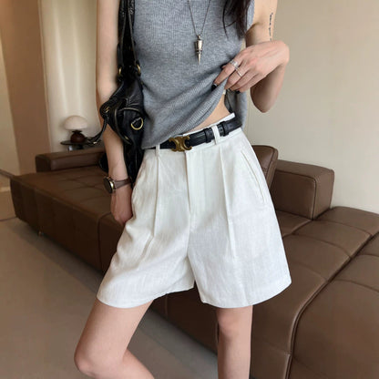Quinn linen blend wide leg shorts 2