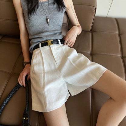 Quinn linen blend wide leg shorts 4