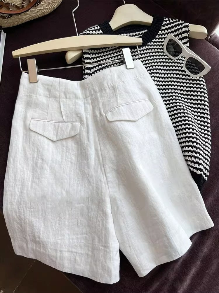 Lucia high waist linen shorts 1