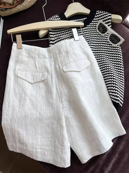 Lucia high waist linen shorts 1