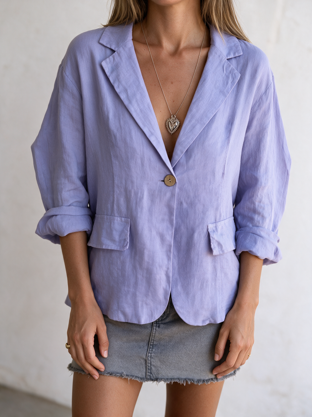 Delia linen blend blazer 1