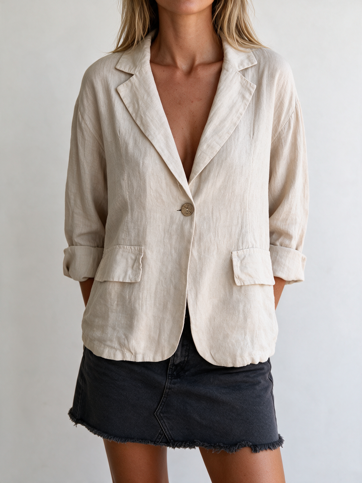 Delia linen blend blazer 2