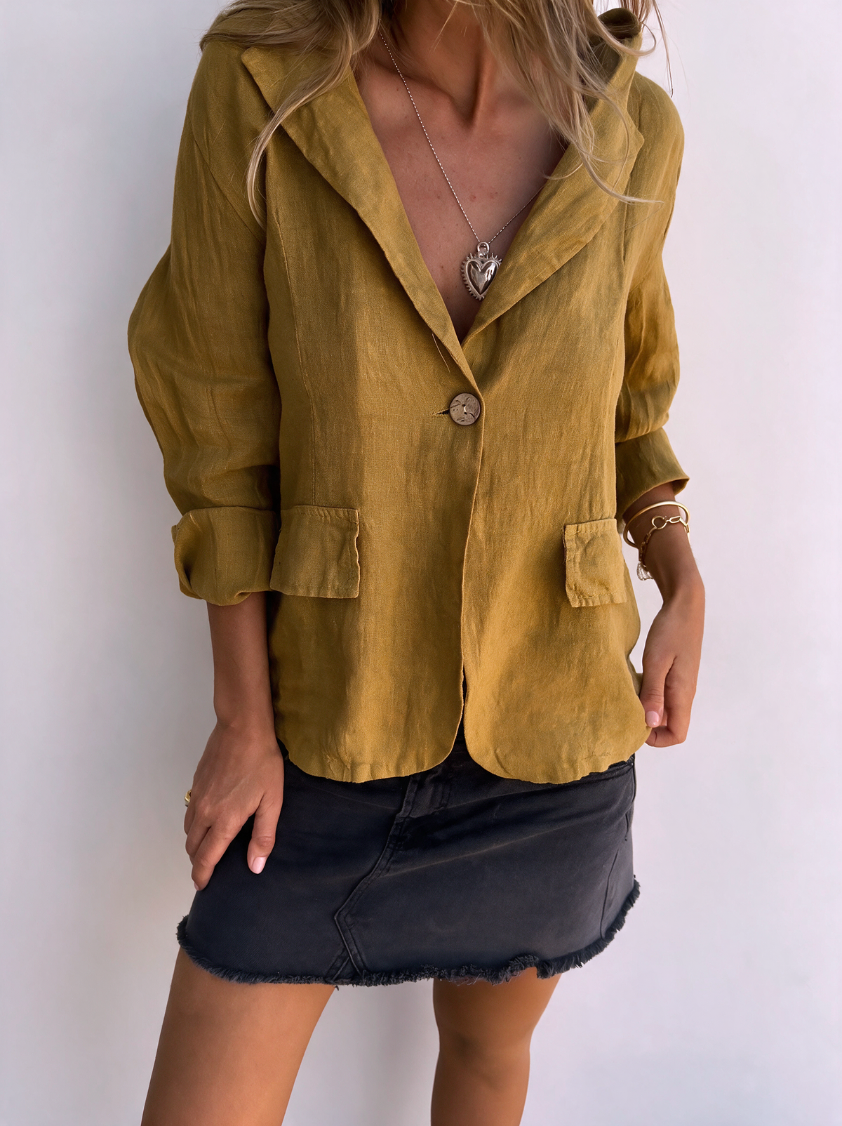Delia linen blend blazer 4