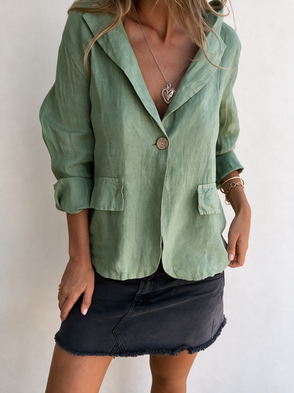 Delia linen blend blazer 6