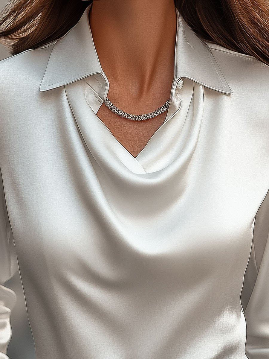 Elise draped satin blouse 1
