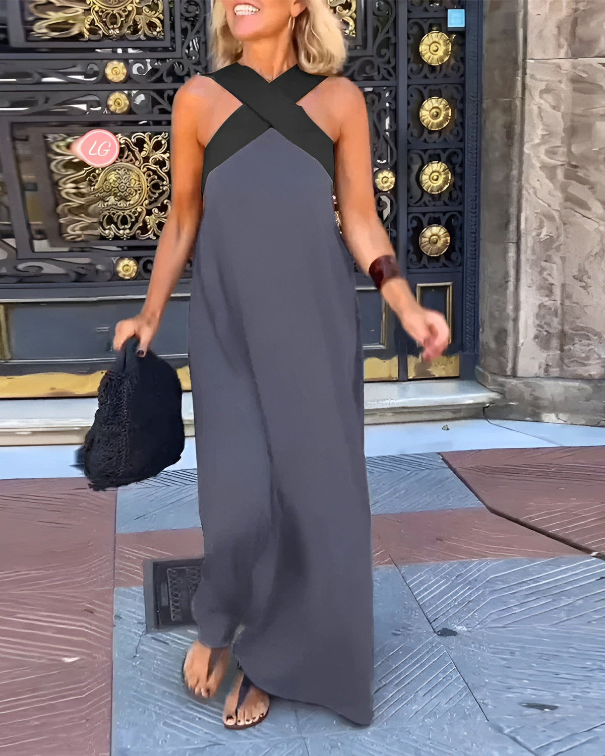Harriet crossed front maxi dress 3