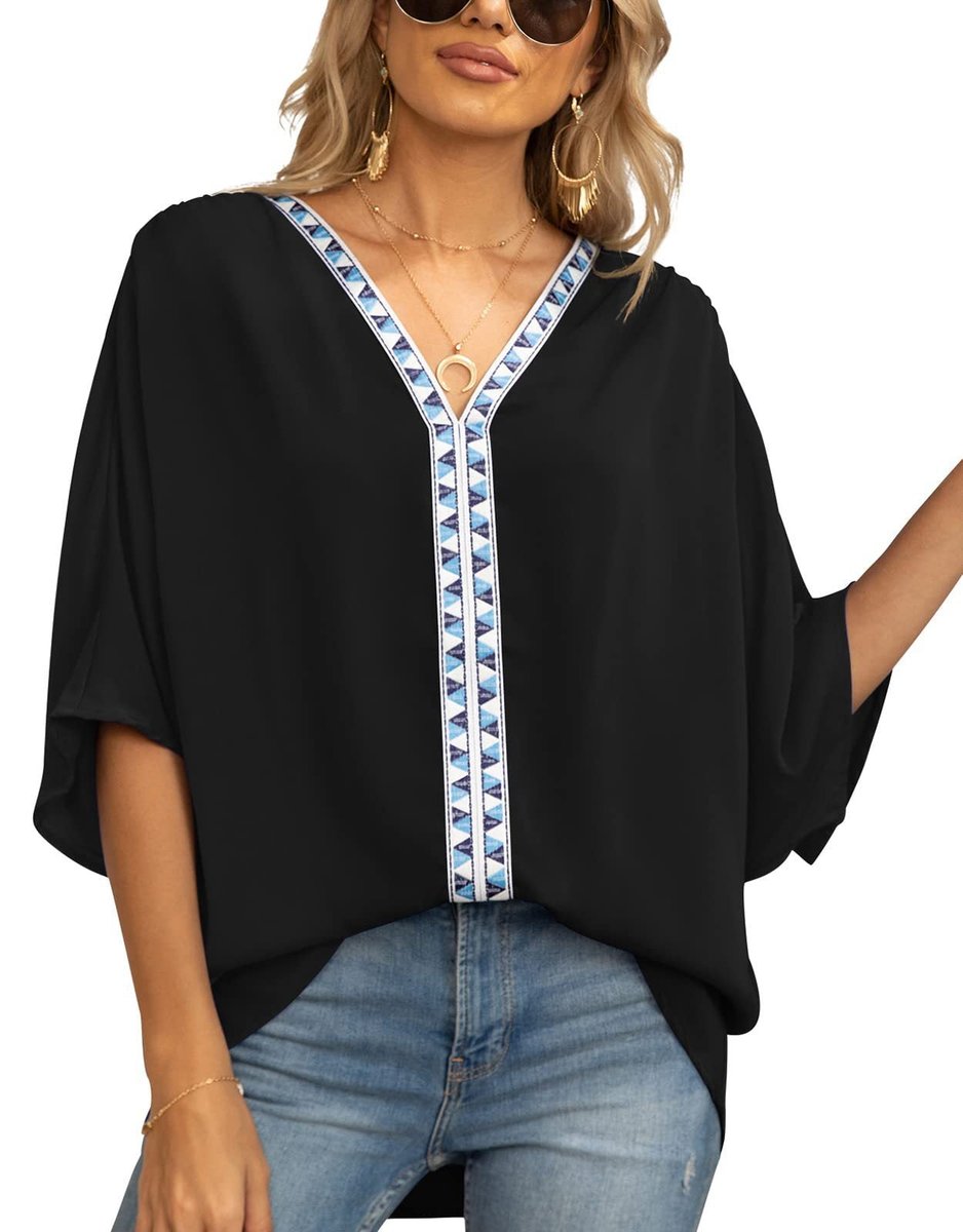 Ottilie embroidered V-neck tunic top 9