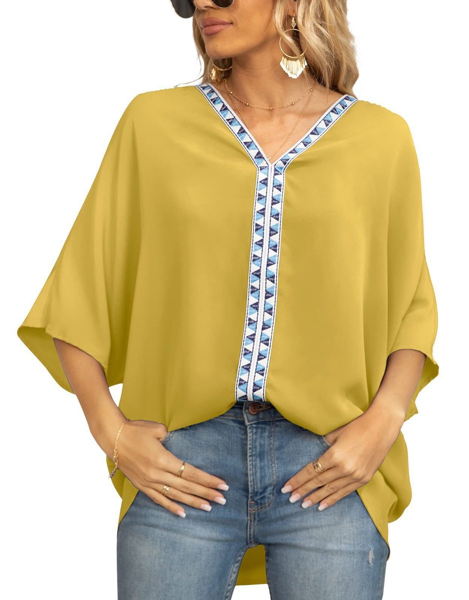 Ottilie embroidered V-neck tunic top 4