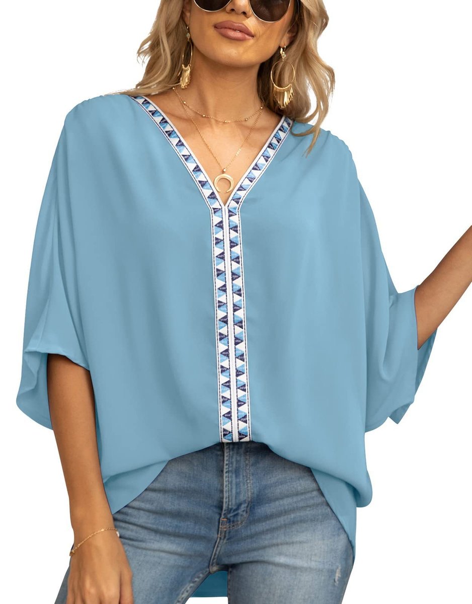 Ottilie embroidered V-neck tunic top 8