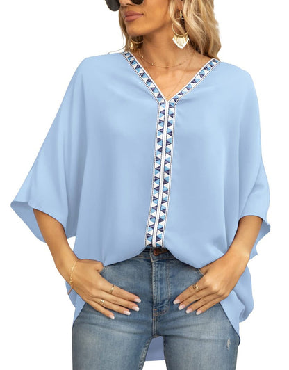 Ottilie embroidered V-neck tunic top 5
