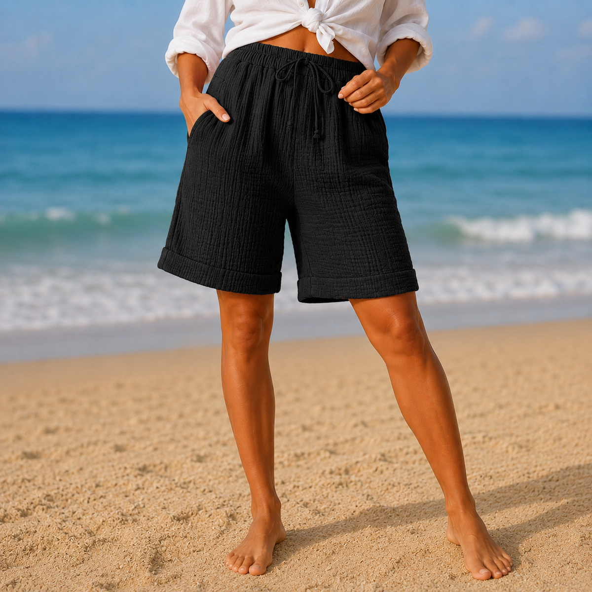 Adele crinkle bermuda shorts 5