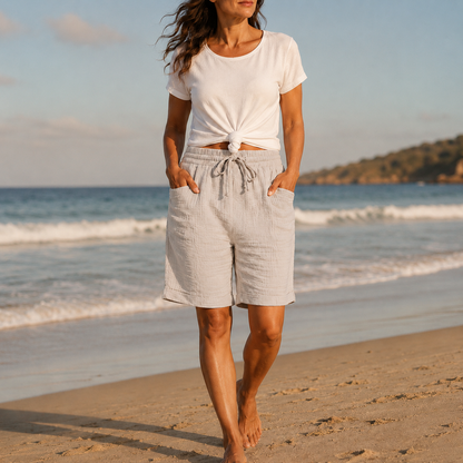 Adele crinkle bermuda shorts 8