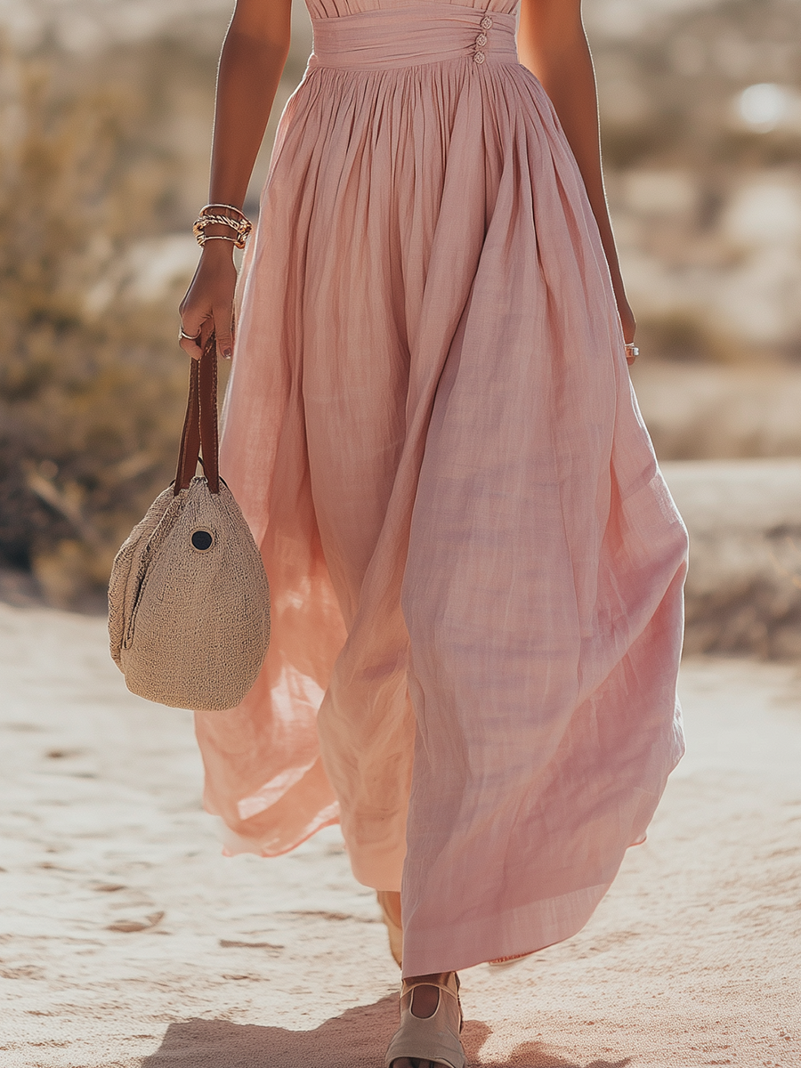 Carys linen halter maxi dress 8