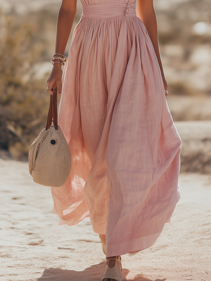 Carys linen halter maxi dress 8