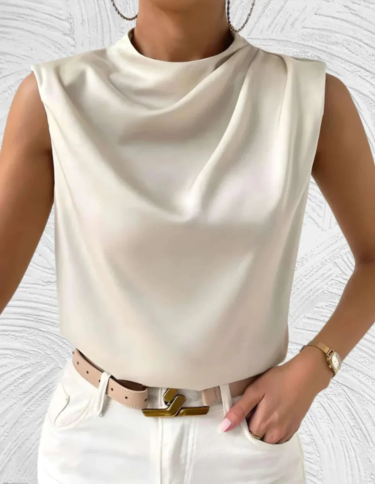 Yvette sleeveless draped blouse 3