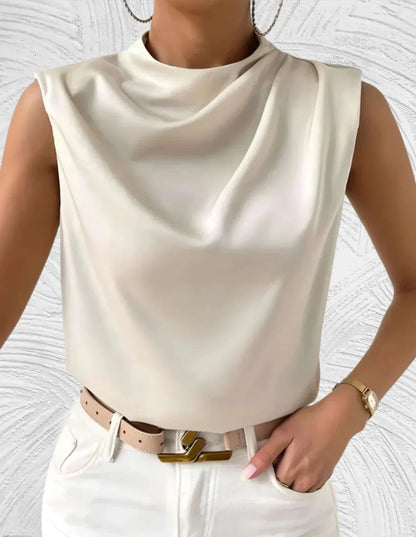 Yvette sleeveless draped blouse 3