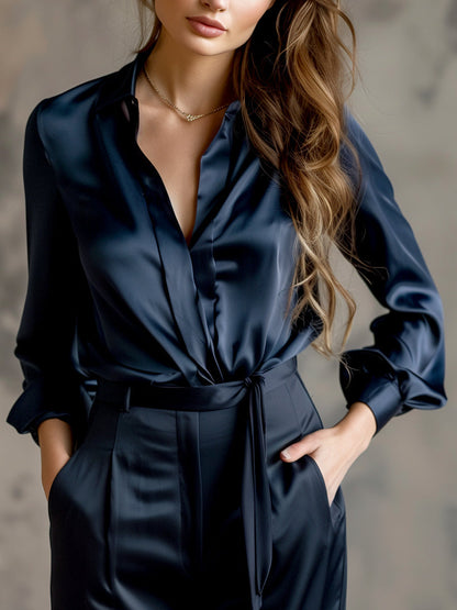 Rowan satin look blouse 4